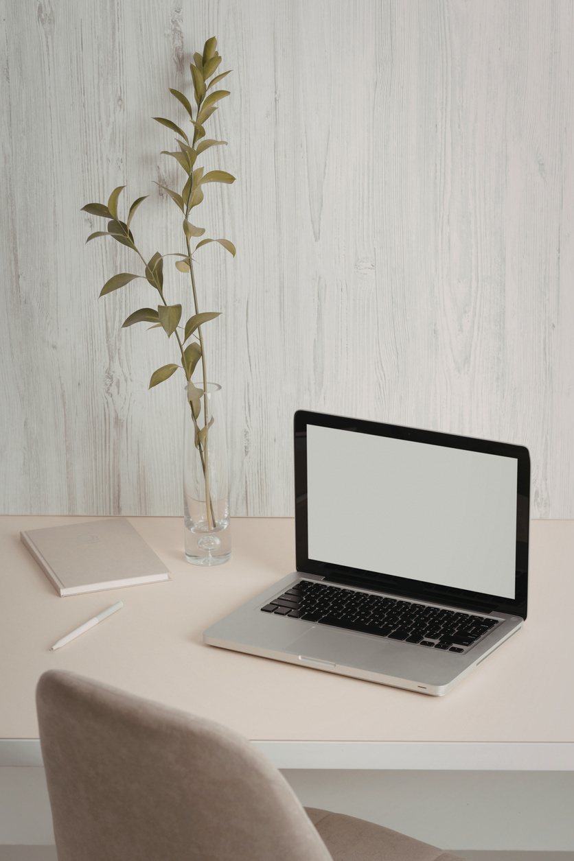 Studio laptop and desk setup