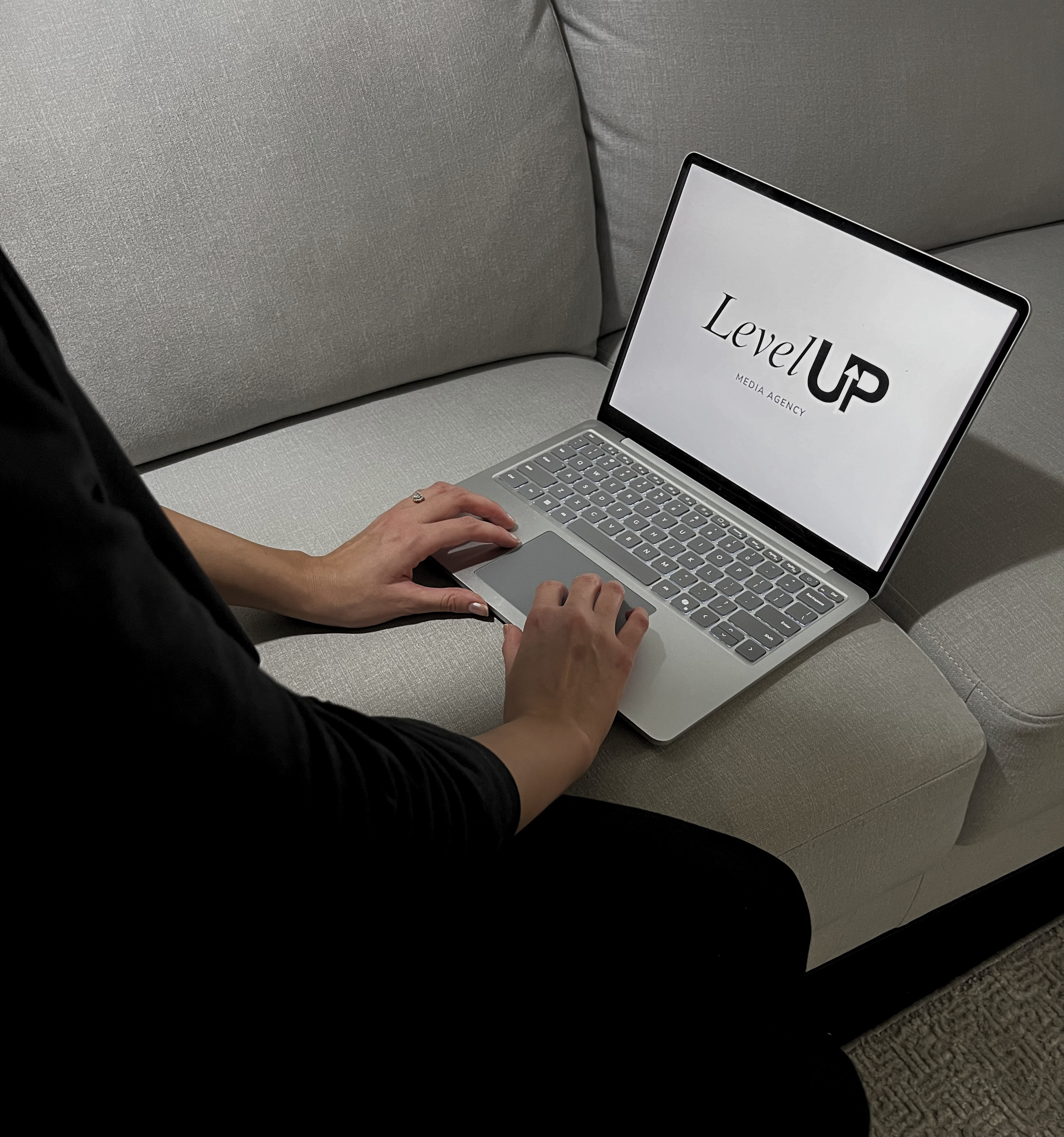 Founder seated at a desk